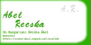abel recska business card